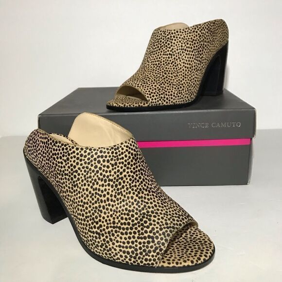 Vince Camuto Mesella Peep-Toe Mules Size: 8W - Picture 1 of 9